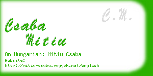 csaba mitiu business card